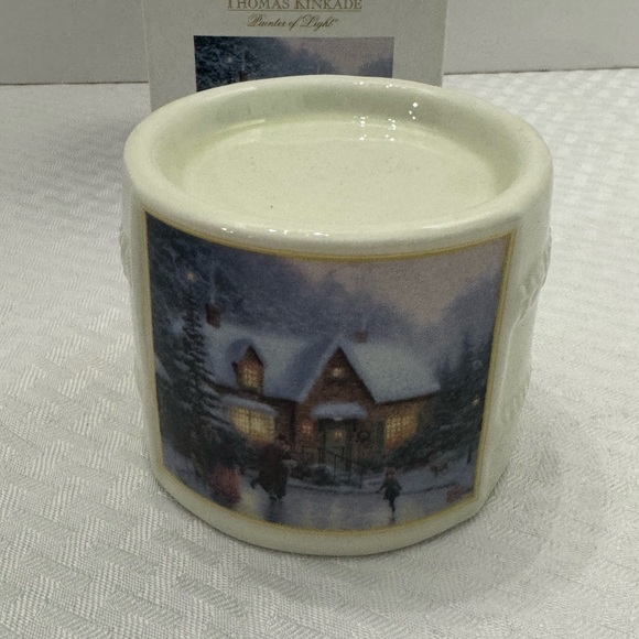 Thomas Kinkade Skater's Pond Candle Holder - Picture 1 of 4